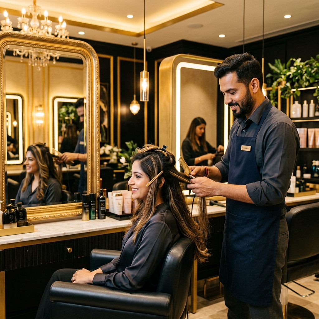 Professional Hair Stylist at Seven Star Unisex Salon Navrangpura Ahmedabad